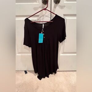 Black Short Sleeve Women's Top